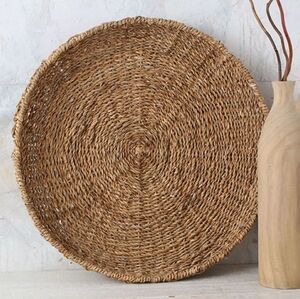 Round seagrass woven basket tray NEW